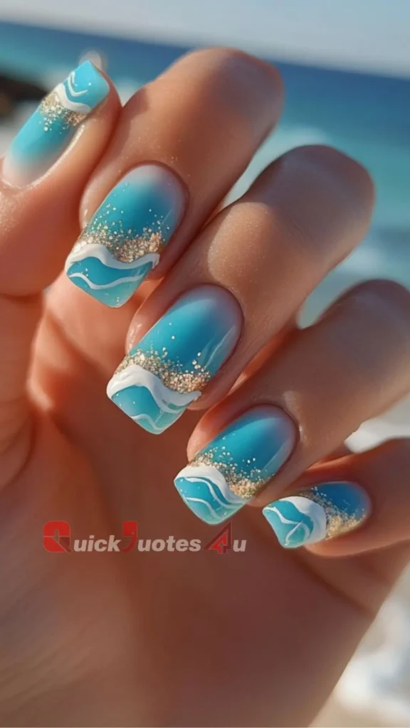 Top Trends in Summer Nail Art for 2025: Vacation-Ready Looks You’ll Love 3 Ocean Beach Inspired Nails