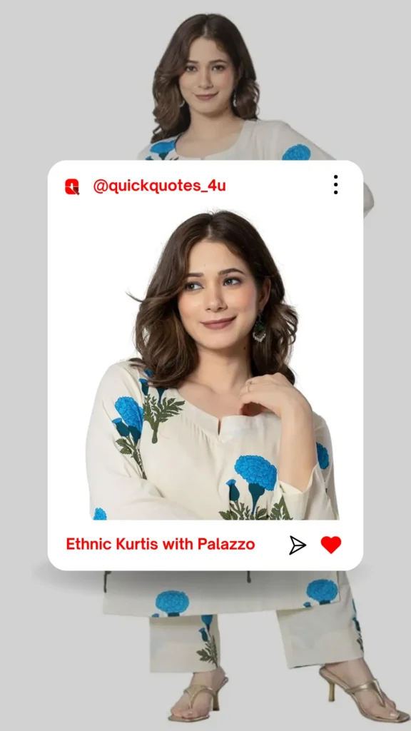21 Stunning Outfit Ideas for Girls on Graduation Day 16 Ethnic Kurtis with Palazzo