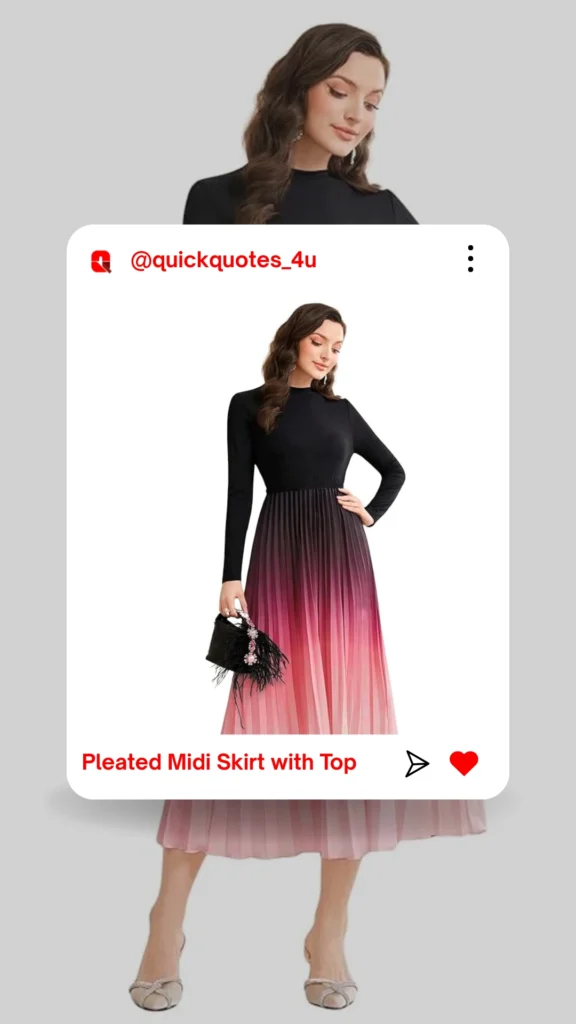 21 Stunning Outfit Ideas for Girls on Graduation Day 21 Pleated Midi Skirt with Top