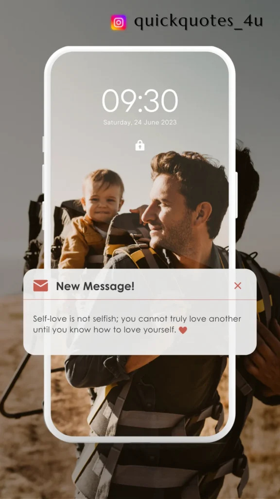 Aesthetic self-love caption idea displayed on a phone screen mockup