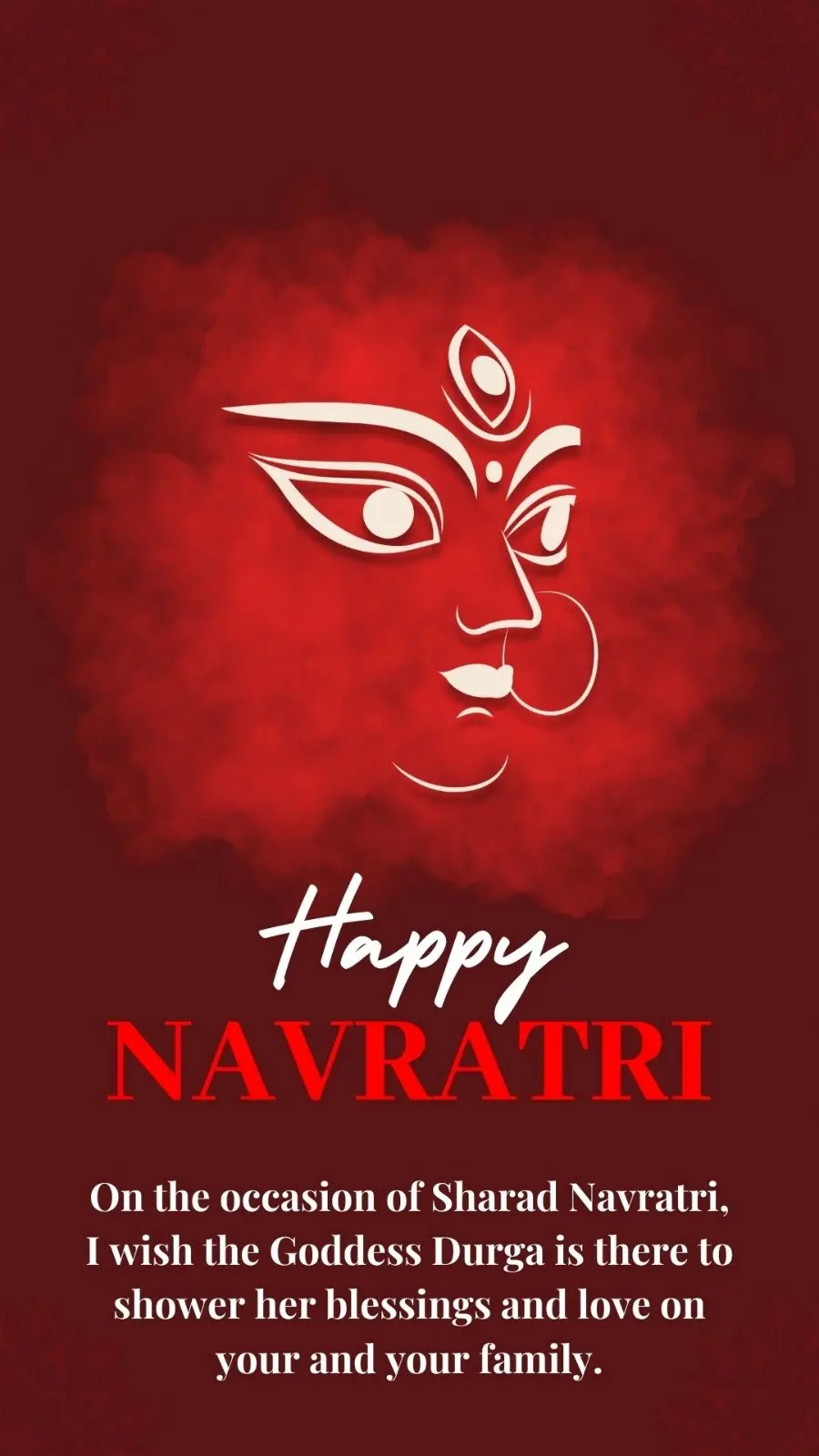 Vibrant Navratri celebration with Durga Maa idol and festive decorations