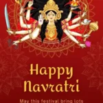 Complete Guide to Navratri Wishes 2025: Heartfelt Messages, Greetings & Blessings 20 Maa Durga riding lion with festive Navratri message
