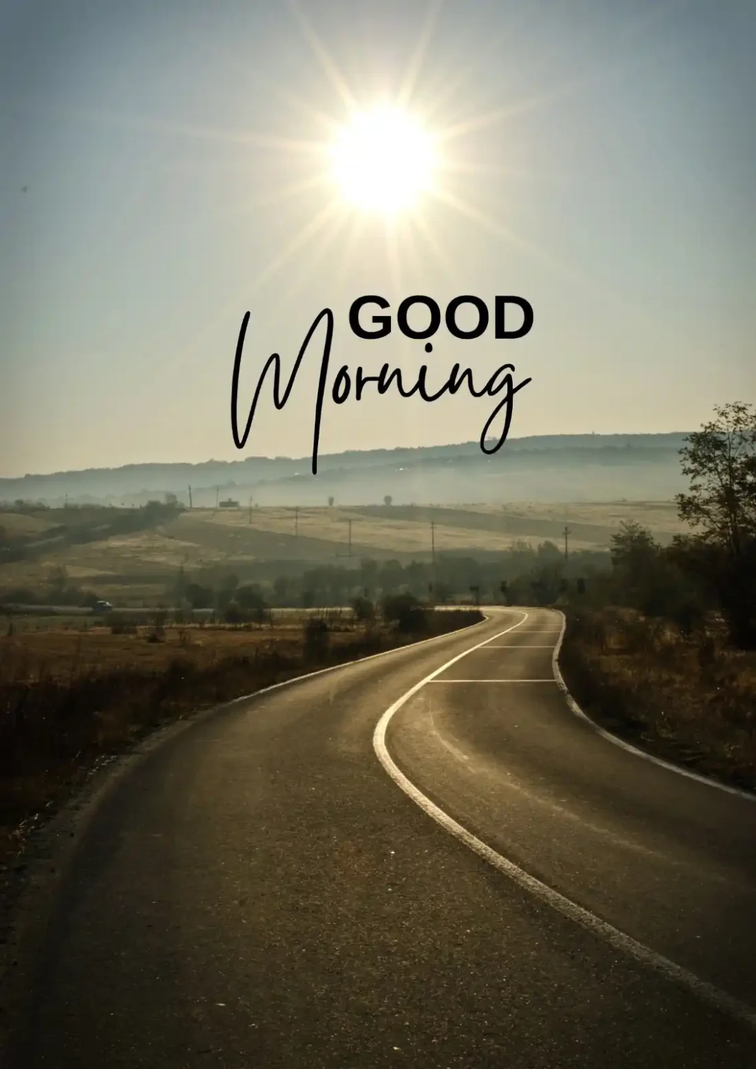 Good morning quotes with beautiful sunrise background