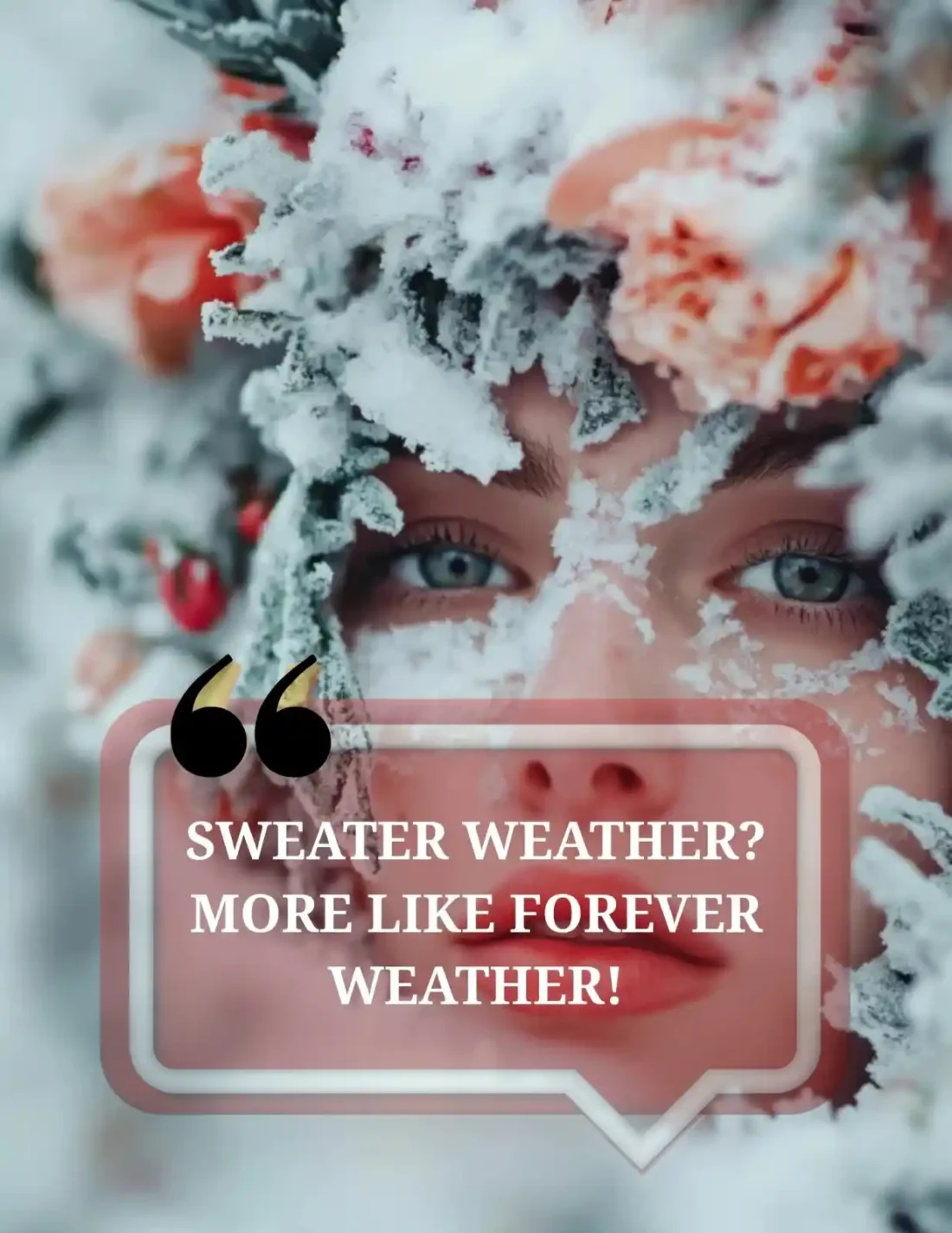 Warm hug romantic winter quote