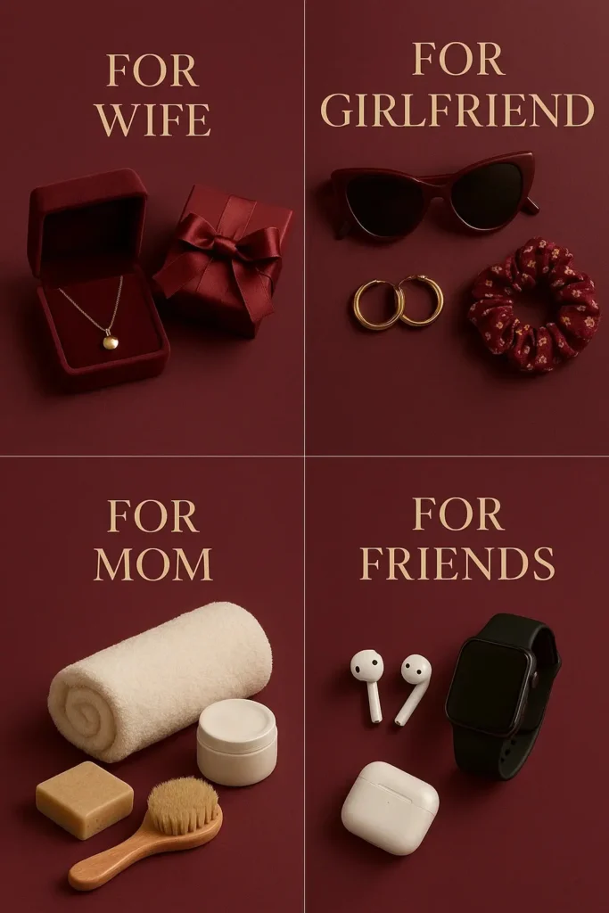 Christmas gift ideas organized by relationship - wife, girlfriend, mom, and friends