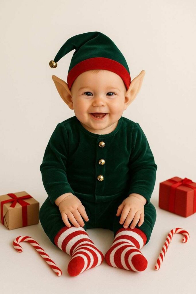 Christmas Dress for Baby Boy 2025: Cutest Outfit Ideas, Photoshoot Looks & Styling Tips 6 baby boy christmas photoshoot outfit elf theme