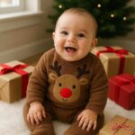 Baby boy cable knit Christmas sweater