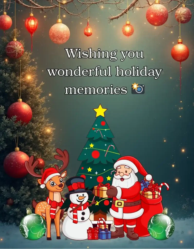 Couple under mistletoe with romantic Christmas caption