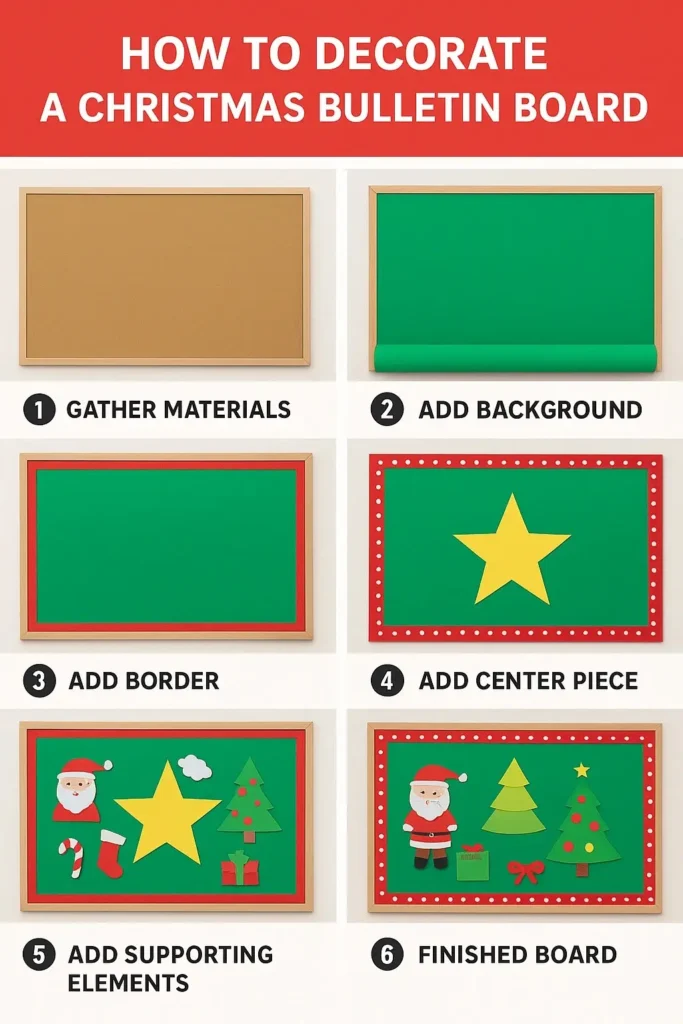 How to decorate Christmas board step-by-step