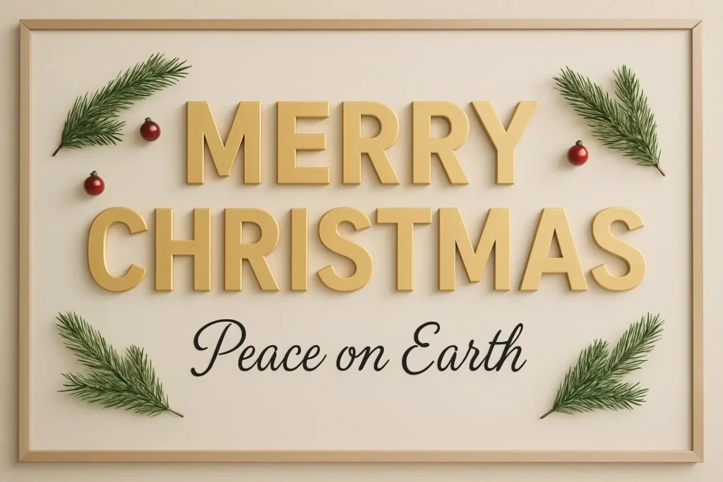 Merry Christmas message board decoration