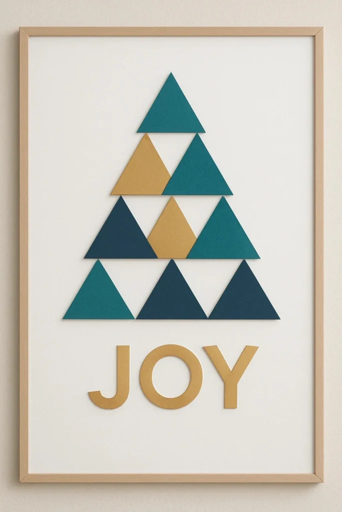 Modern xmas bulletin board geometric design