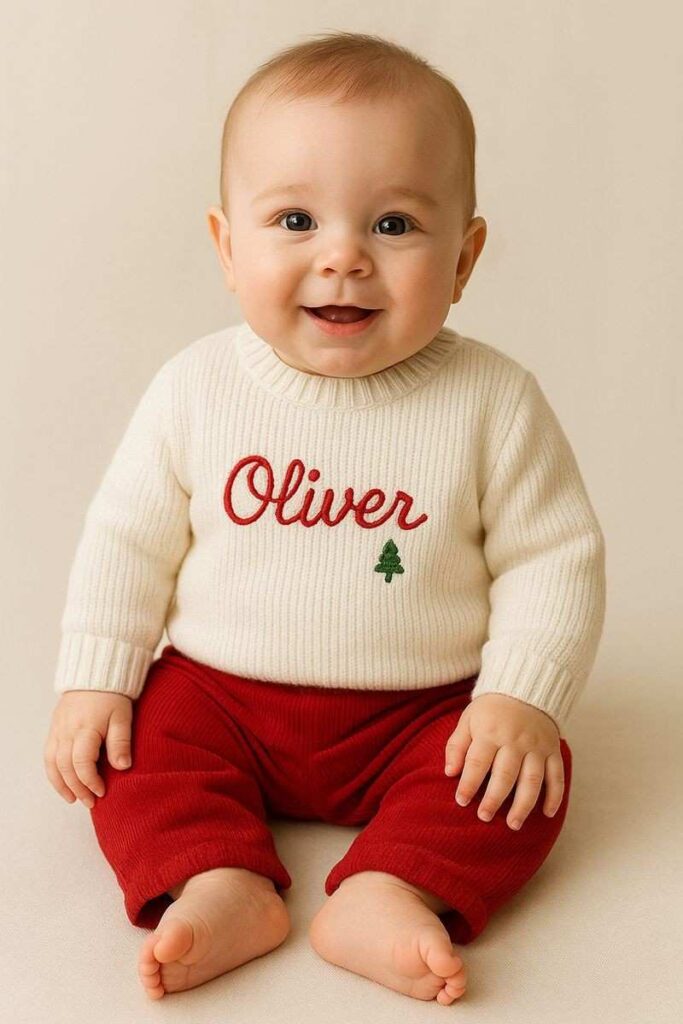 Christmas Dress for Baby Boy 2025: Cutest Outfit Ideas, Photoshoot Looks & Styling Tips 12 newborn baby boy first christmas outfit white