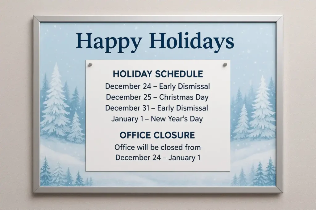 Office Christmas notice board decoration