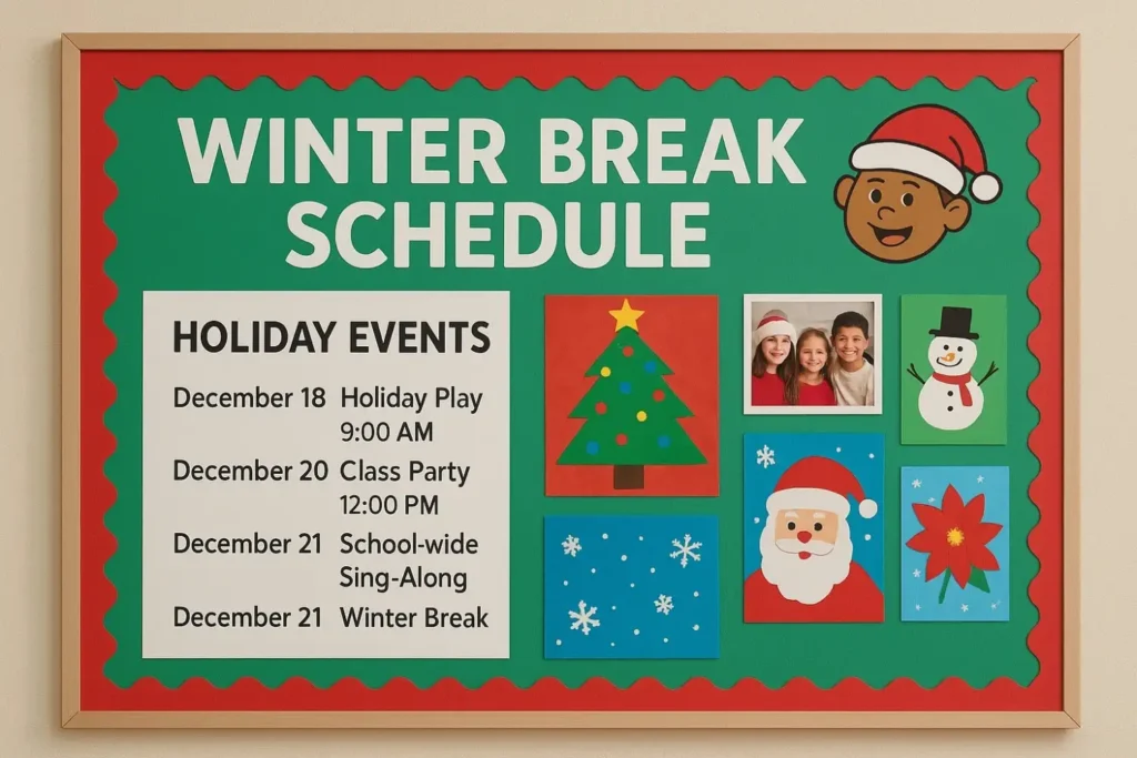 School Christmas display board for students