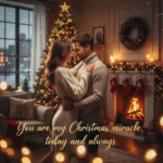 Winter Christmas background with lights and snowflakes